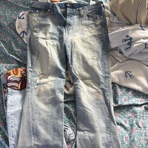 True religion Men's Distressed Blue Jeans